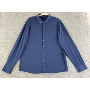 Mercer+Mettle‎ Stretch Jersey Shirt Mens Large Blue Long Sleeve Button-Down Soft